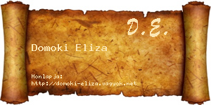 Domoki Eliza névjegykártya